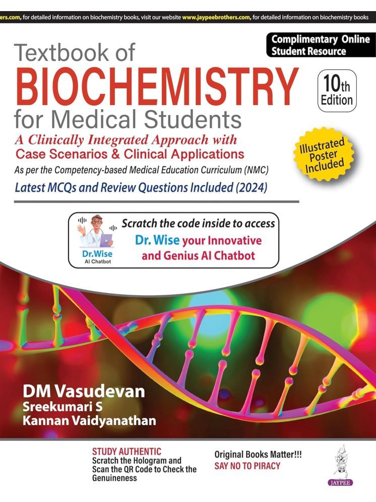     			TEXTBOOK OF BIOCHEMISTRY FOR MEDICAL STUDENTS, Revised Reprint 10/e