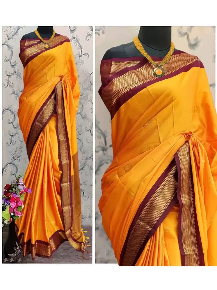     			VEERAIVA Cotton Silk Woven Saree With Blouse Piece - Multicolor5 ( Pack of 1 )