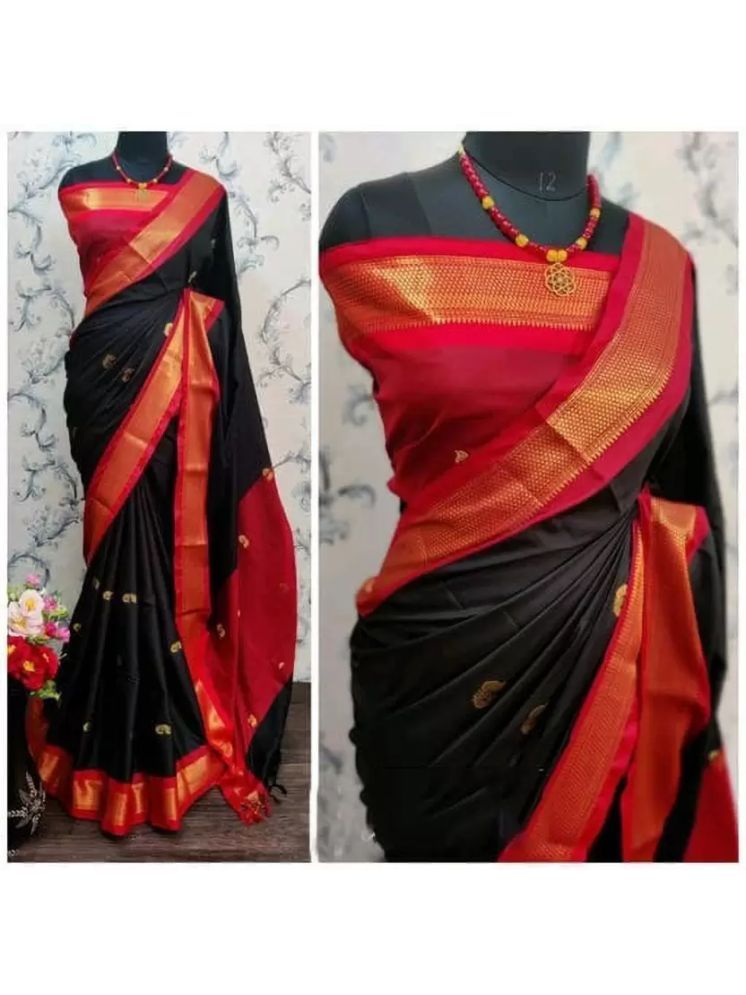     			VEERAIVA Cotton Silk Woven Saree With Blouse Piece - Multicolor1 ( Pack of 1 )