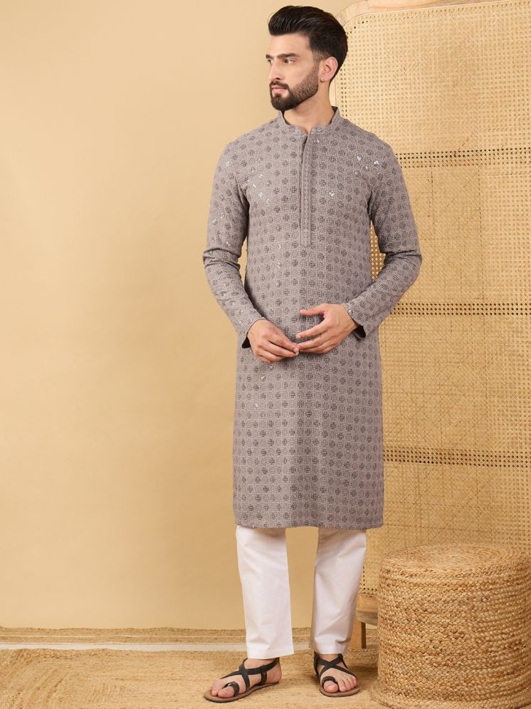     			Ethnic Bay Grey Viscose Men's Regular Kurta ( Pack of 1 )