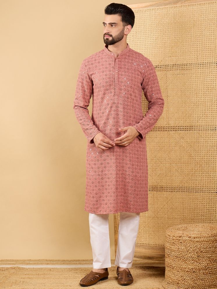     			Ethnic Bay Rust Viscose Men's Regular Kurta ( Pack of 1 )