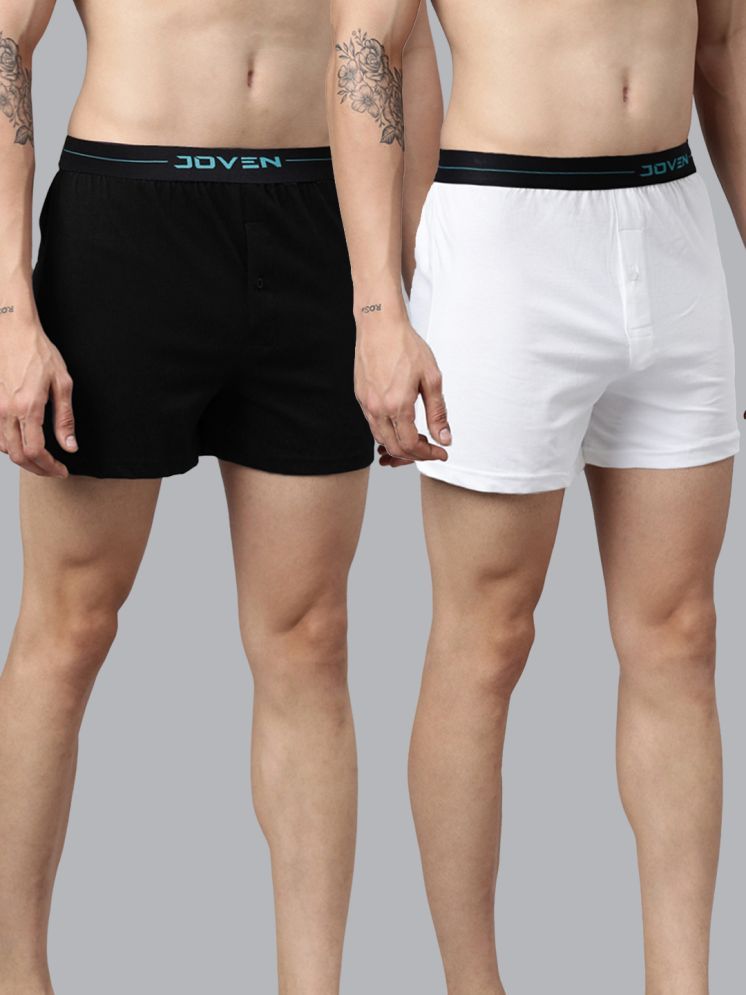     			Joven Pack of 2 Cotton Men's Boxer- ( White ) Boxer Shorts