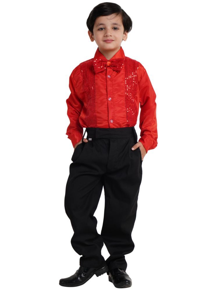     			Kaku Fancy Dresses Dance Costume Shinning Shirt for Kids | Sequin Work School Annual Funtion Shirt For Boys - 5-6 Years