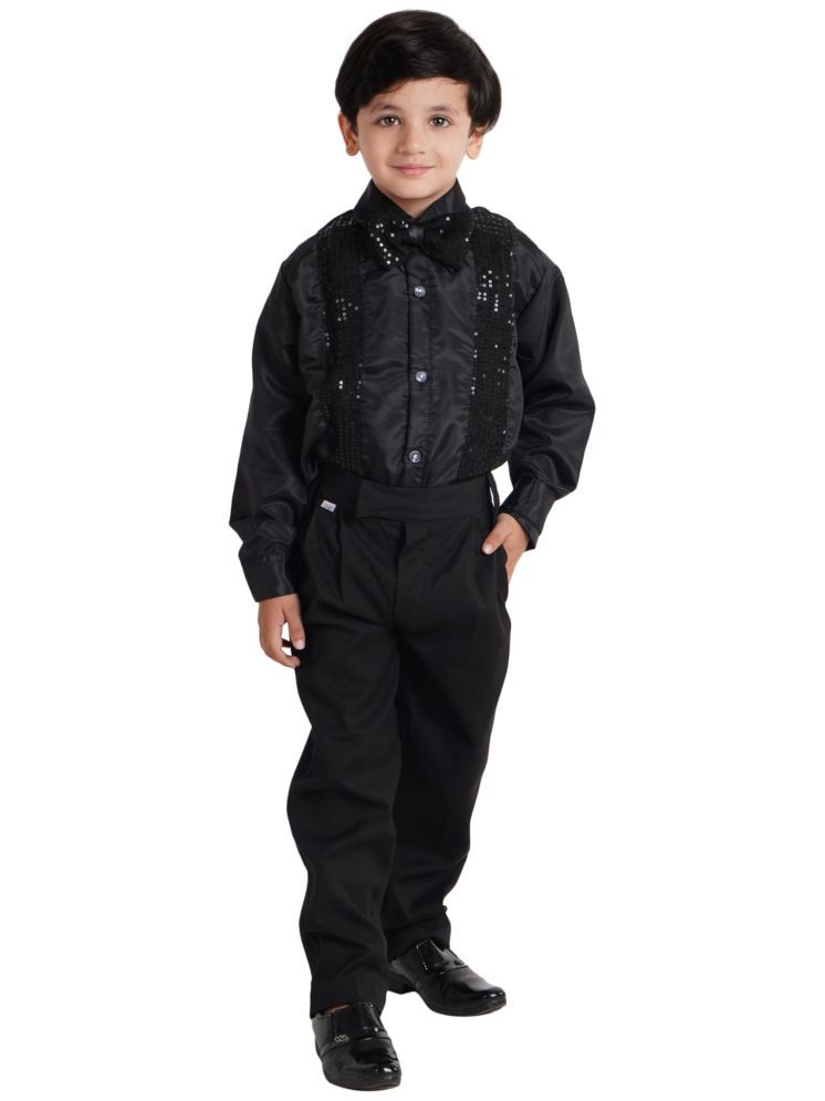     			Kaku Fancy Dresses Dance Costume Shinning Shirt for Kids | Sequin Work School Annual Funtion Shirt For Boys - 3-4 Years