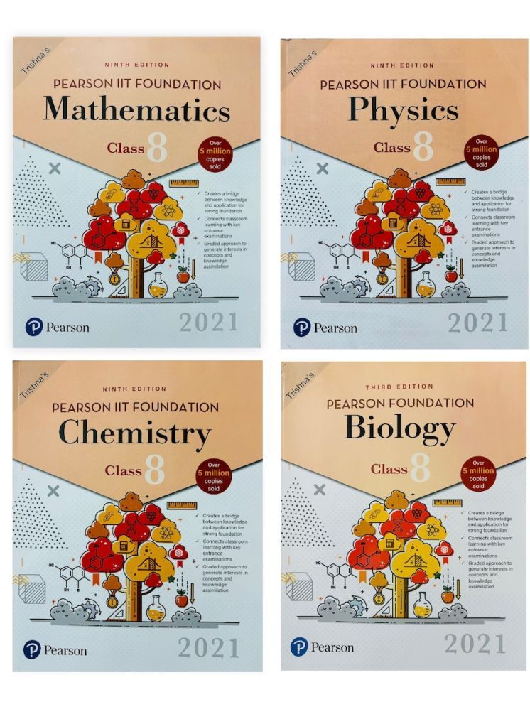     			Pearson IIT Foundation PCMB ( Physics + Chemistry + Biology + Maths) for IIT-JEE/NEET/Olympiad for Class 8 (Set of 4 books)