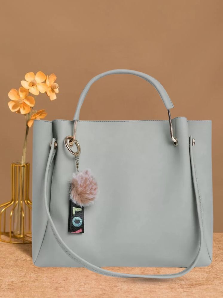     			TCRAZY Light Grey PU Shoulder Bag