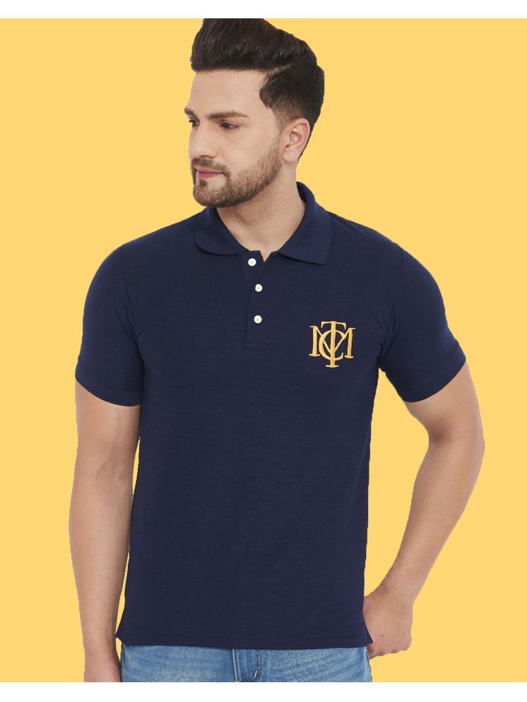     			The Million Club Cotton Regular Fit Solid Half Sleeves Men's Polo T Shirt - Navy ( Pack of 1 )