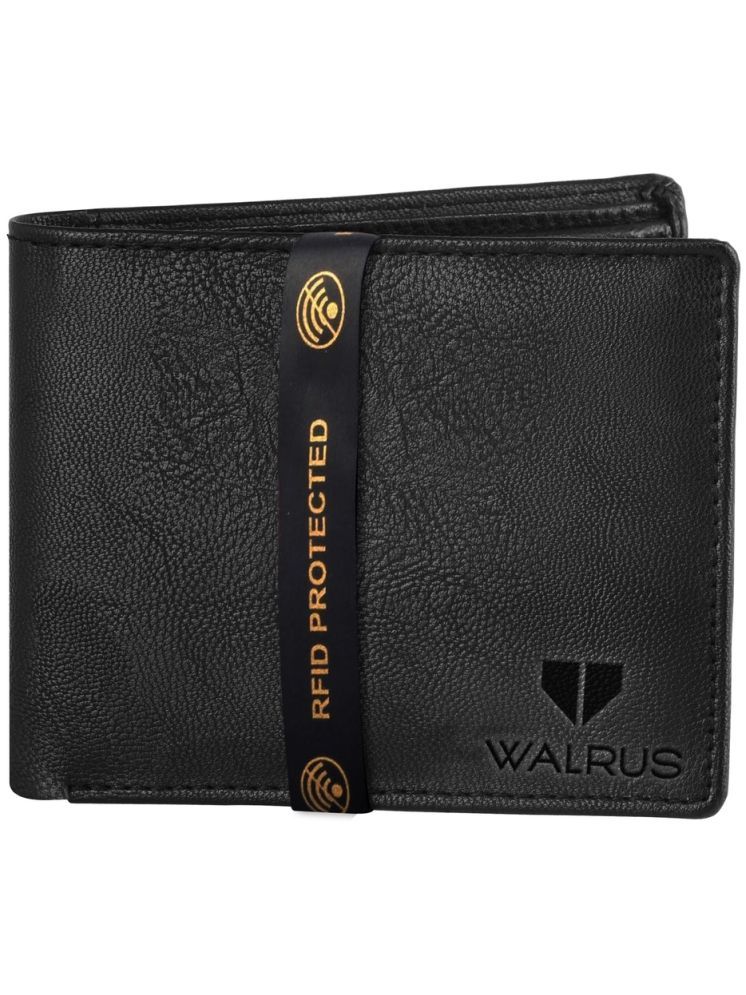     			Walrus Black Faux Leather Men's RFID Wallet ( Pack of 1 )