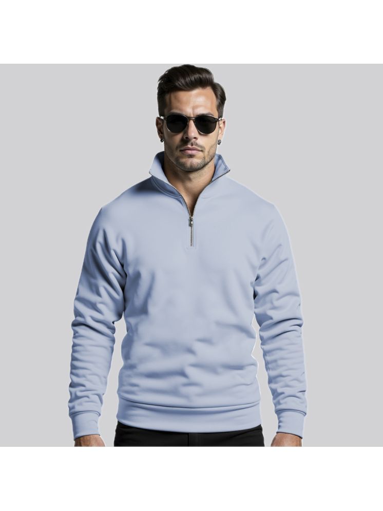     			fashion and youth Fleece High Neck Men's Sweatshirt - Light Blue ( Pack of 1 )