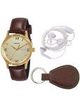 HMCT Brown PU Analog Men's Watch