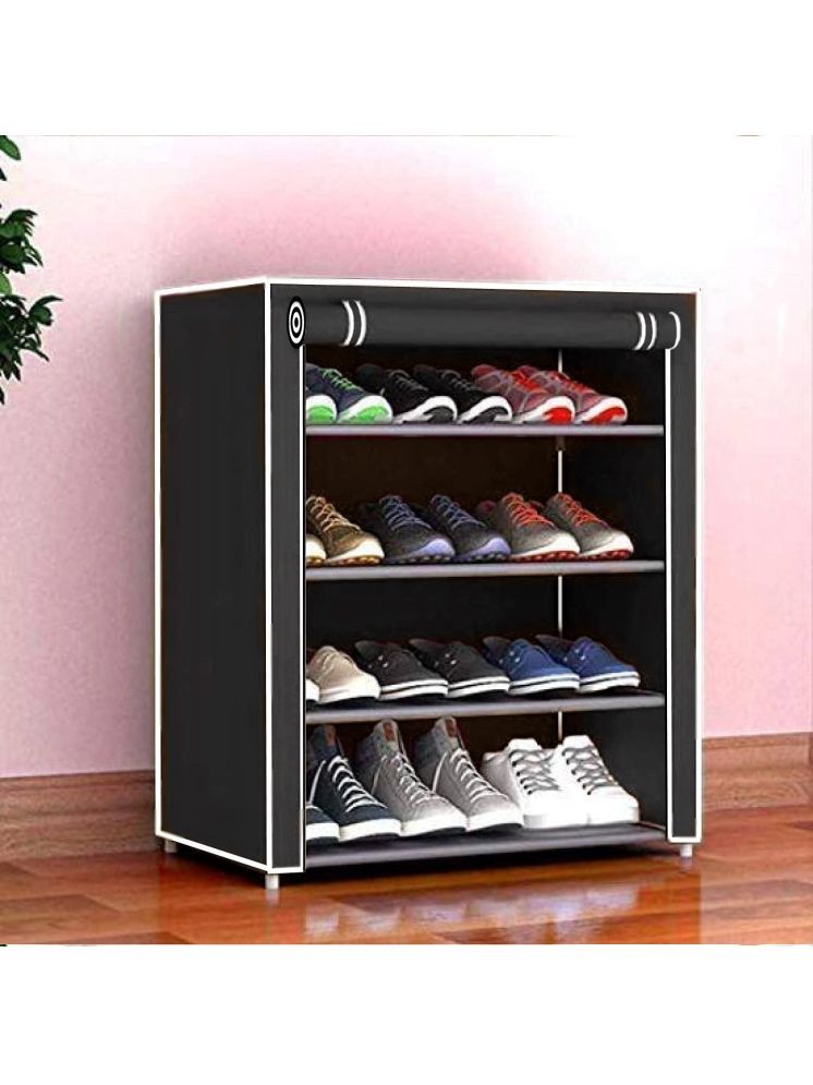     			BHIMADA Metal 4 Tier Shoe Rack Black