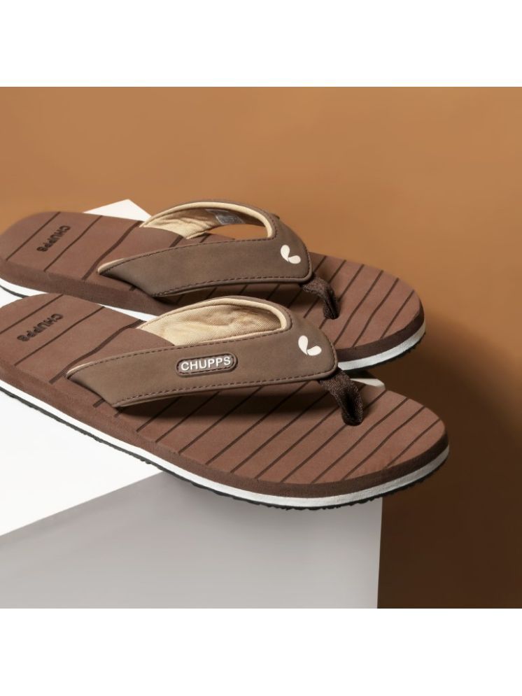     			CHUPPS Brown Men's Thong Flip Flop