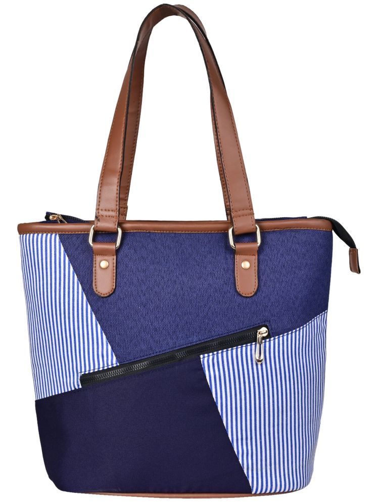     			ENSAC Blue Cotton Shoulder Bag