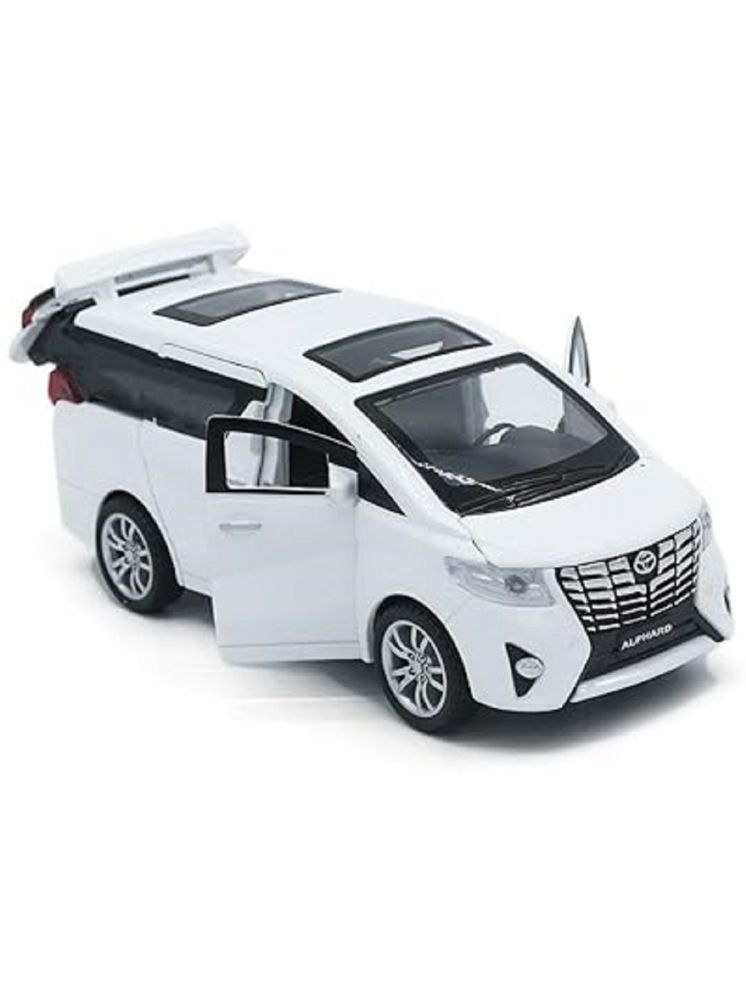     			FEDIFU Toyota Alphard Vehicle Toy Alloy Die Cast Metal Car Model Diecast Metal Car with Light Sound Openable Door Pullback Toy Car for Kids  (Multi Color)