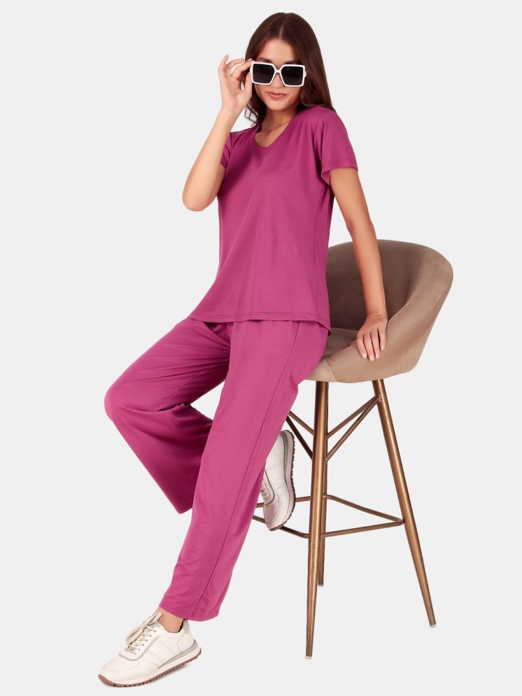     			Fasense Lifestyle Pvt Ltd Magenta Modal Women's Nightwear Nightsuit Sets ( Pack of 1 )