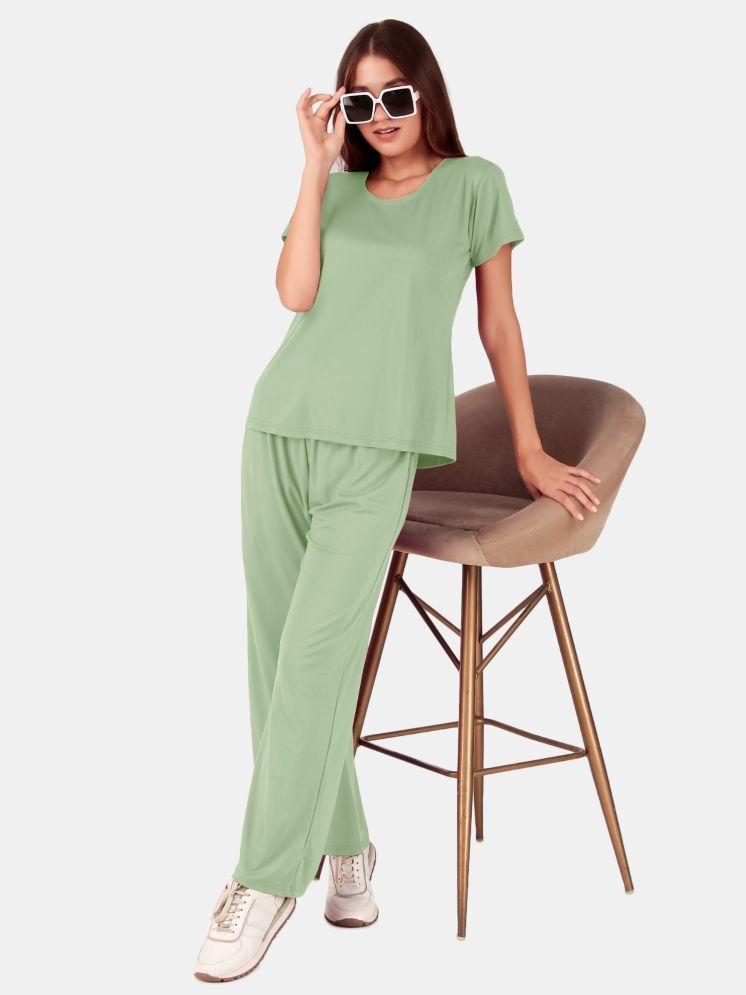     			Fasense Lifestyle Pvt Ltd Sea Green Modal Women's Nightwear Nightsuit Sets ( Pack of 1 )