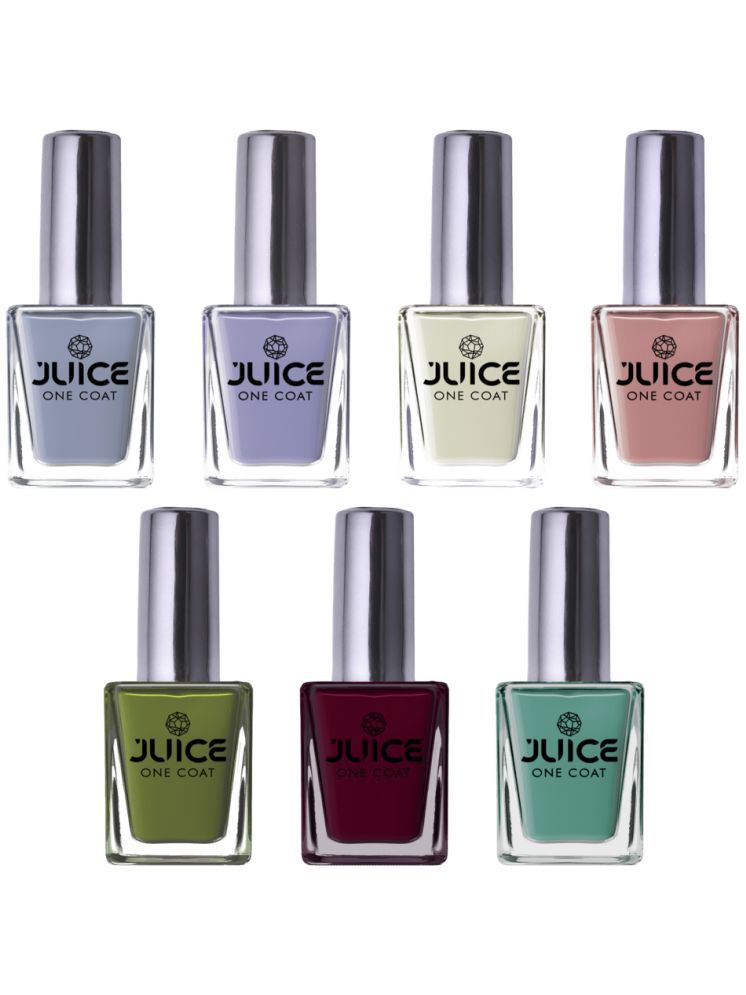     			Juice Nail Paint 11ml Each (Pack of 7) (Merlot, White, Moss, Magenta, Dusky Rose, Lavender, Sea Green)