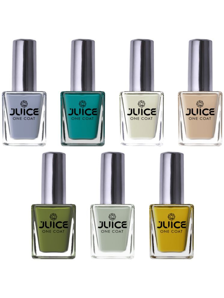     			Juice Nail Paint 11ml Each (Pack of 7) (Merlot, White, Moss, Pistachio, Beige, Teal Blue, Yellow)