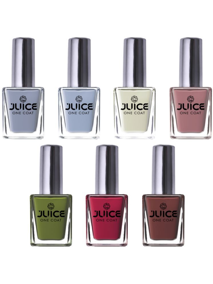     			Juice Nail Paint 11ml Each (Pack of 7) (Merlot, White, Moss, Baby Blue, Chocolate Brown, Hot Pink, Light Pink)