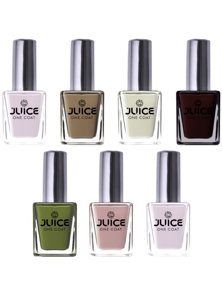     			Juice Nail Paint 11ml Each (Pack of 7) (Merlot, White, Brown Beige, Crimsom Red, Cloud Grey, Pink Rose, Deep Brown)