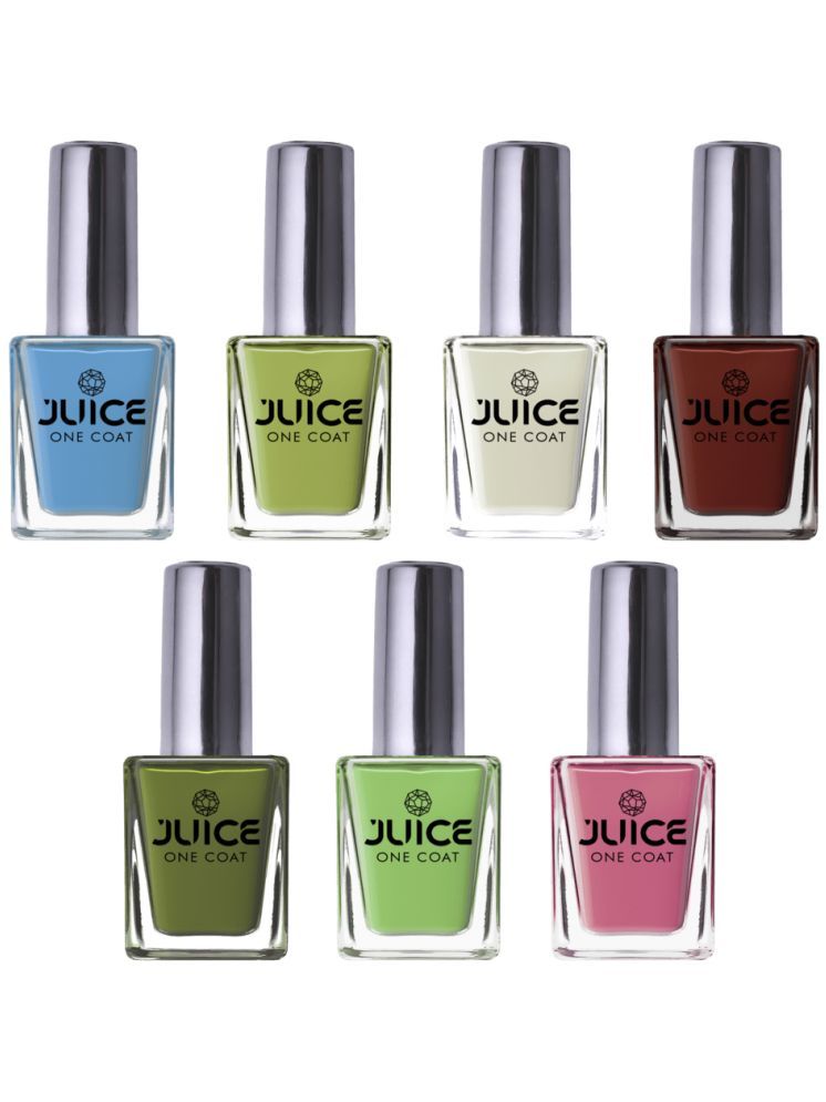     			Juice Nail Paint 11ml Each (Pack of 7) (Merlot, White, Ocean Blue, Pink Berry, Green, Bright Green, Brown)