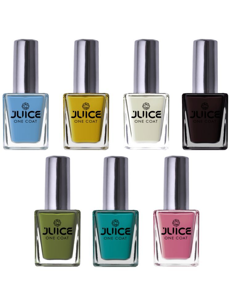     			Juice Nail Paint 11ml Each (Pack of 7) (Merlot, White, Teal Blue, Yellow, Coco Brown, Ocean Blue, Pink Berry)