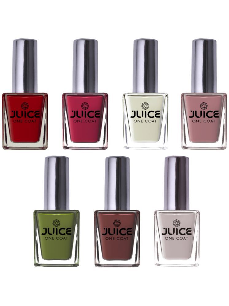     			Juice Nail Paint 11ml Each (Pack of 7) (Merlot, White, Chocolate Brown, Hot Pink, Light Pink, Red, Grey)