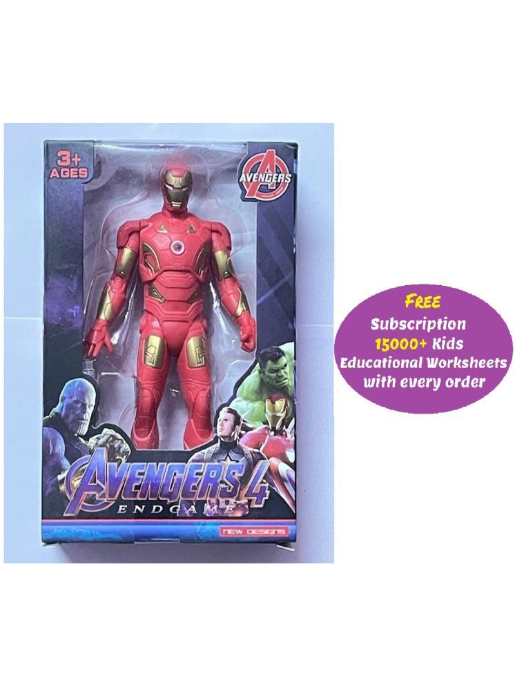     			Kidsaholic Avengers  8" Inches  Action Figure Toys  Super Action Hero Series (Random Character) (Free subscription of kids Educational worksheets)