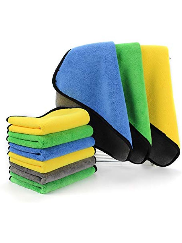     			MYTIG CLEAN Multicolor 600 GSM Microfiber Cloth For Automobile ( Pack of 6 )