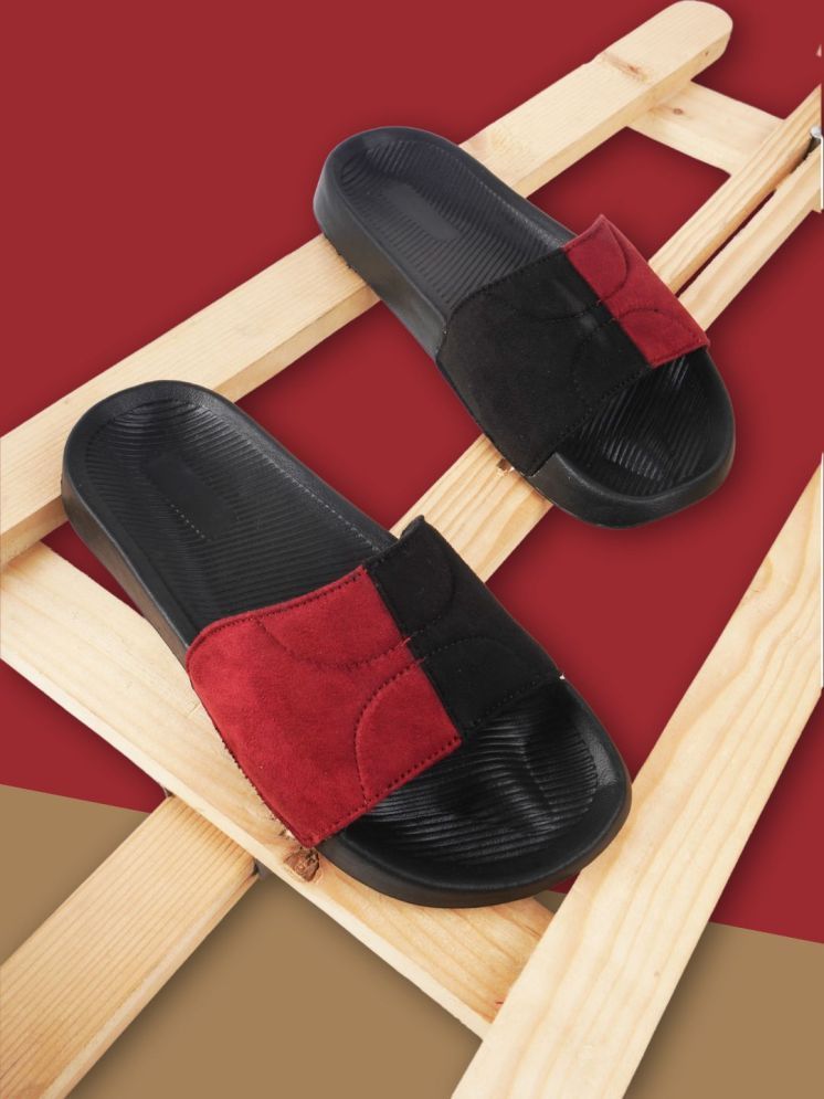     			PERY PAO Maroon Men's Slide Flip Flop