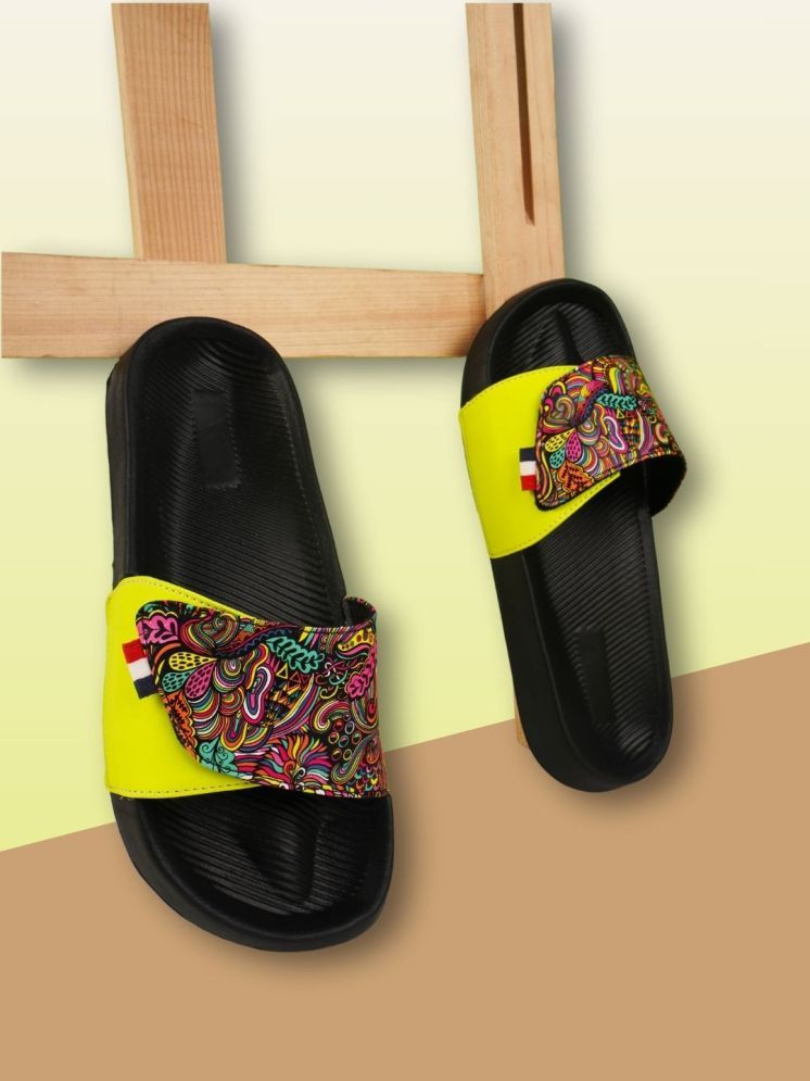     			PERY PAO Yellow Men's Slide Flip Flop