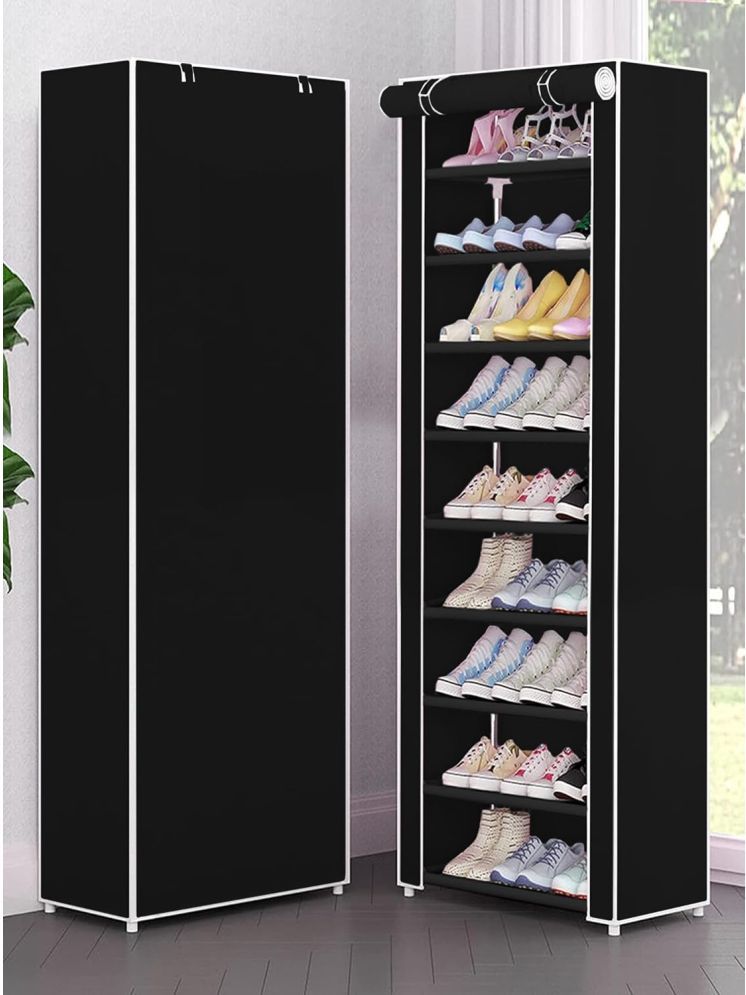     			PHILOSHOP Stainless Steel 9 Tier Shoe Rack Black