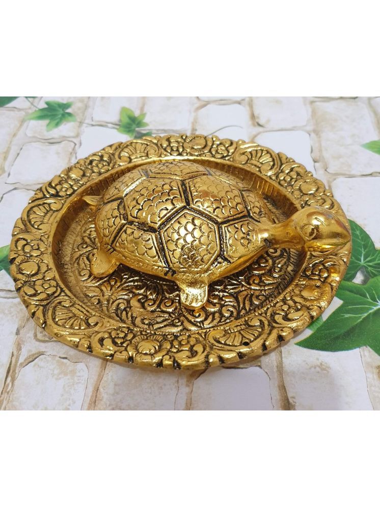     			TEVATIYA Religious Showpiece Feng Shui Metal Turtle Plate ( Pack of 1 )