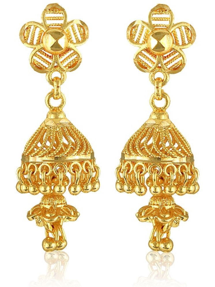     			VIVASTRI Golden Jhumki Earrings ( Pack of 1 )