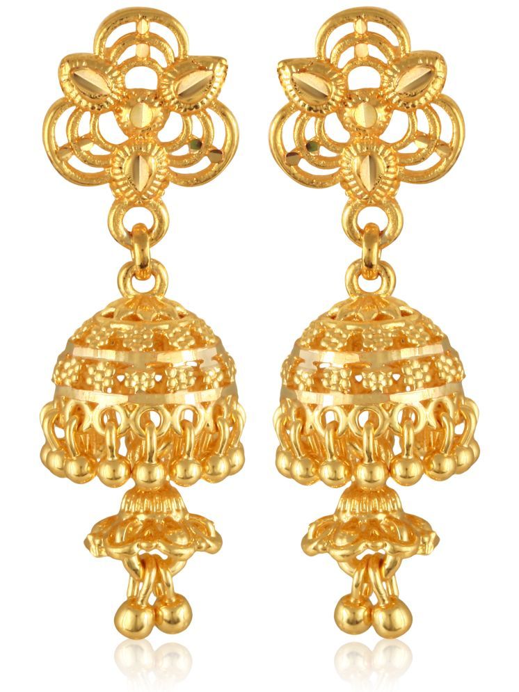     			VIVASTRI Golden Jhumki Earrings ( Pack of 1 )