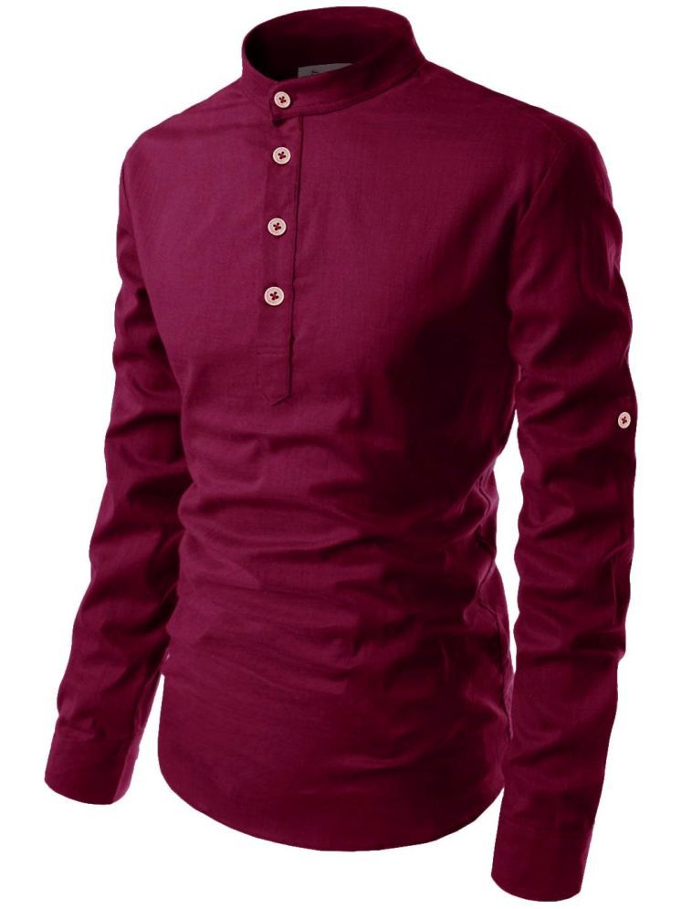     			ViraVesh Maroon Cotton Men's Regular Kurta ( Pack of 1 )