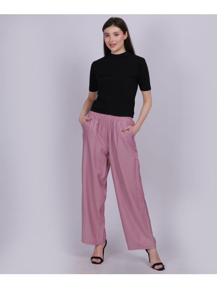     			aumbe Pink Denim Straight Women's Slit Pants ( Pack of 1 )