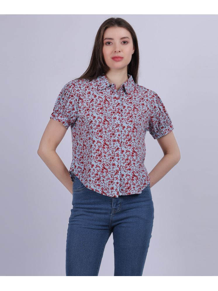     			aumbe Red Rayon Women's Shirt Style Top ( Pack of 1 )