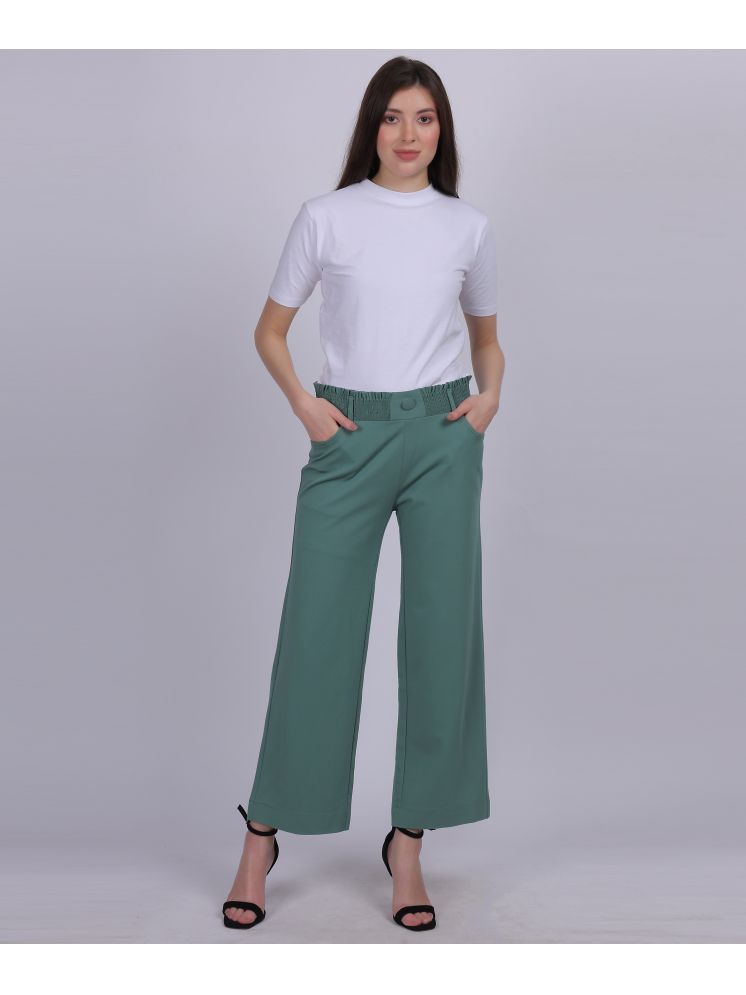     			aumbe Sea Green Nylon Straight Women's Casual Pants ( Pack of 1 )