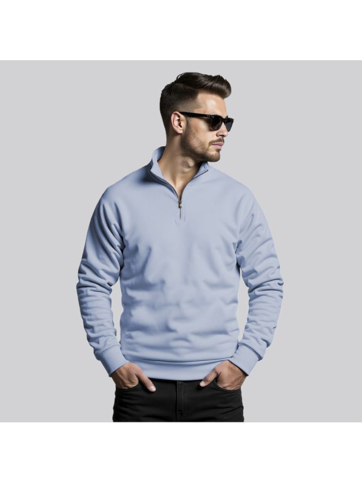     			fashion and youth Fleece High Neck Men's Sweatshirt - Light Blue ( Pack of 1 )