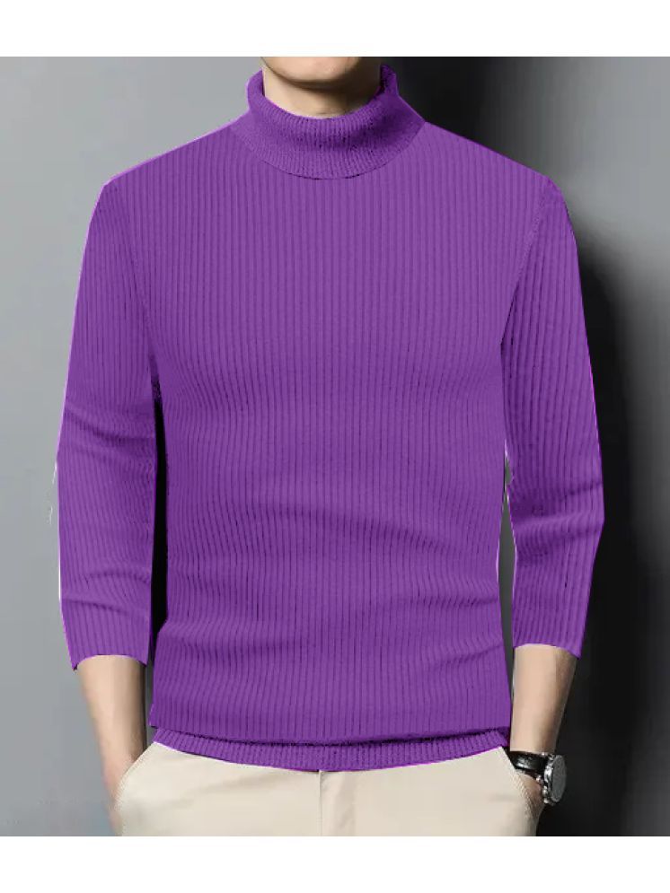     			nikline Woollen High Neck Men's Sweatshirt - Purple ( Pack of 1 )