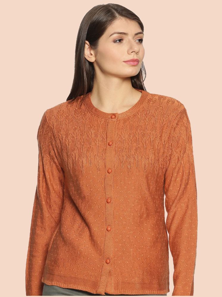     			Clapton Woollen Round Neck Women's Buttoned Cardigans - Orange ( )