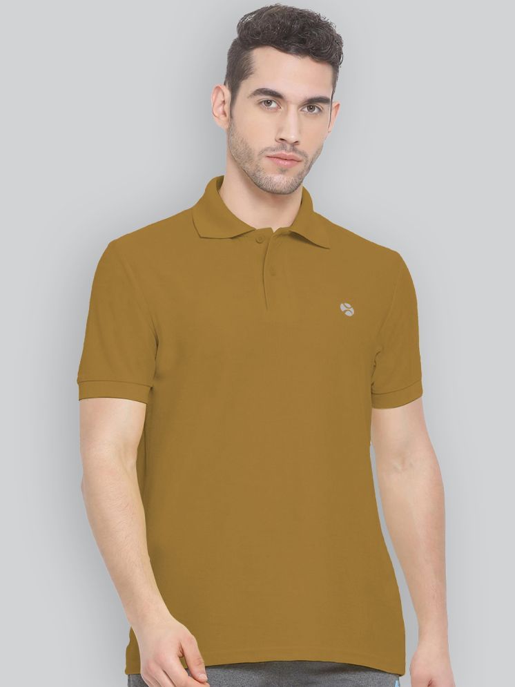     			Lux Nitro Cotton Blend Regular Fit Solid Half Sleeves Men's Polo T Shirt - Tan Brown ( Pack of 1 )