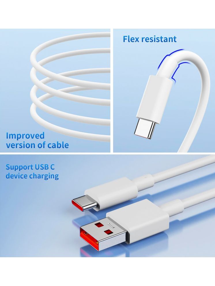 Vertical9 1m Data Cables 6A + 67W Fast Charger - White - Image 3