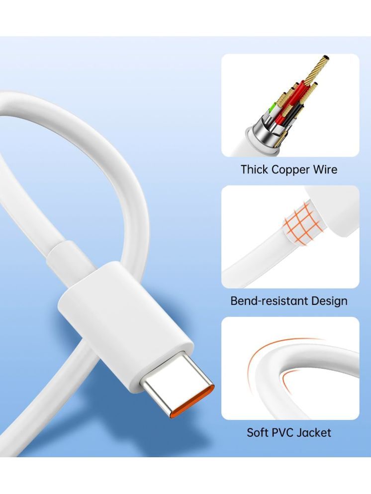 Vertical9 1m Data Cables 6A + 67W Fast Charger - White - Image 4