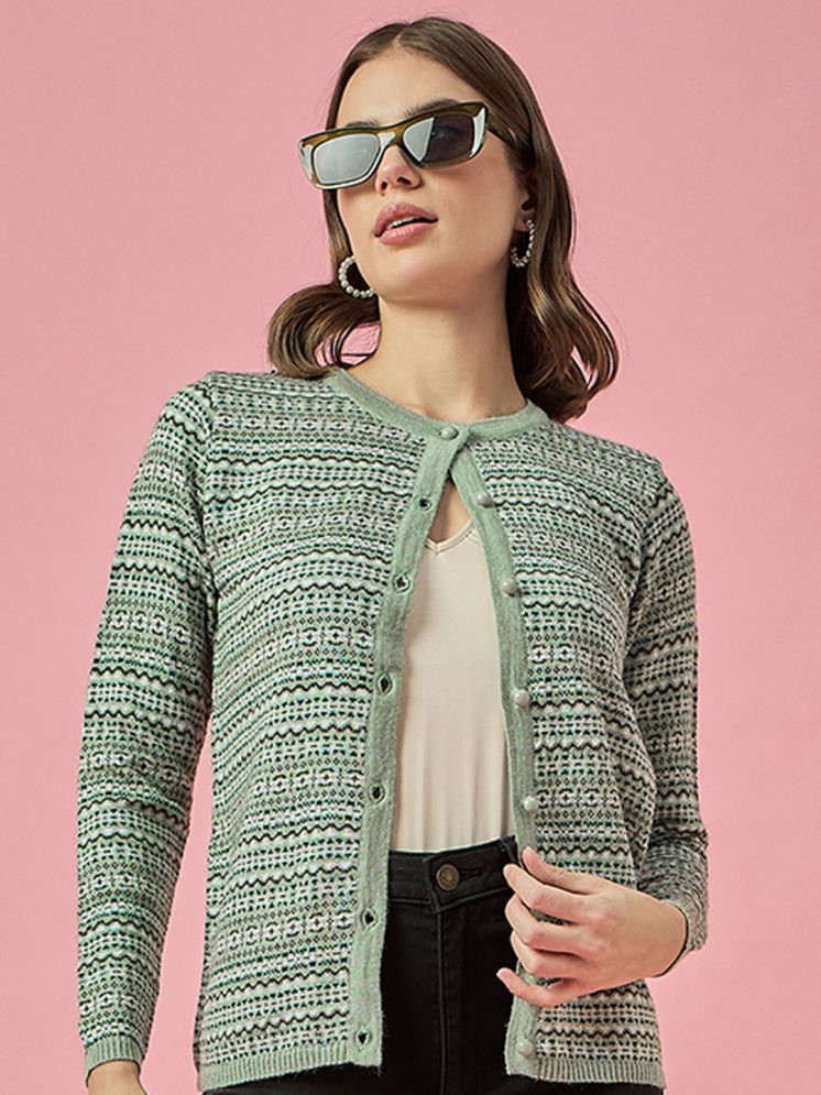     			Clapton Woollen Round Neck Women's Buttoned Cardigans - Green ( )