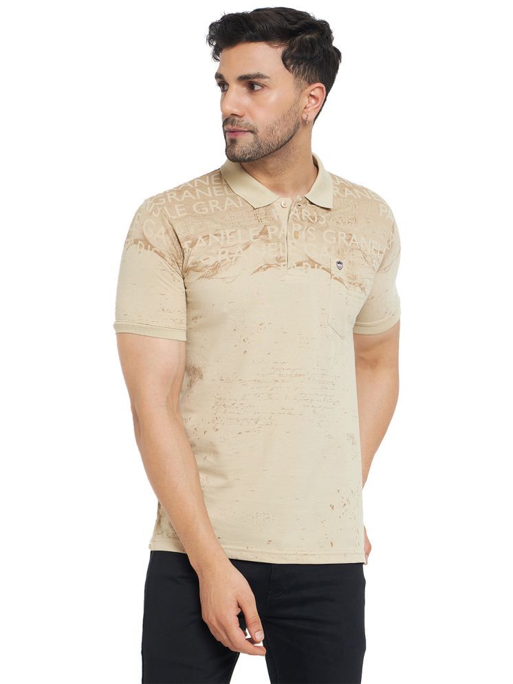     			Duke Pack of 1 Cotton Blend Regular Fit Printed Half Sleeves Men's Polo T Shirt ( Beige )