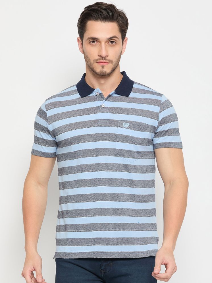     			Duke Cotton Blend Regular Fit Striped Half Sleeves Men's Polo T Shirt - Multicolor ( Pack of 1 )