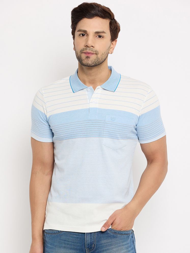     			Duke Cotton Blend Regular Fit Striped Half Sleeves Men's Polo T Shirt - Multicolor ( Pack of 1 )