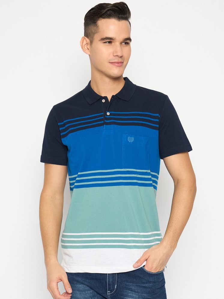     			Duke Cotton Blend Regular Fit Striped Half Sleeves Men's Polo T Shirt - Multicolor ( Pack of 1 )